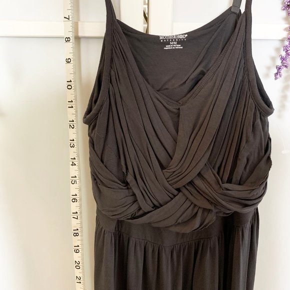 Spaghetti-Strap Maternity Grey Maxi Dress - Picture 4 of 8